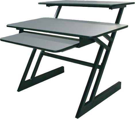 two tier workstation with keyboard drawer